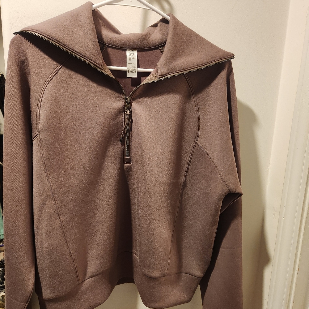 Spanx Air Essentials half zip smoke